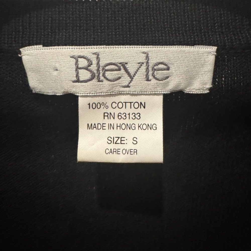 Vintage Bleyle Black White Button Up Sweater S 100% Cotton Retro Geometric - Picture 10 of 14